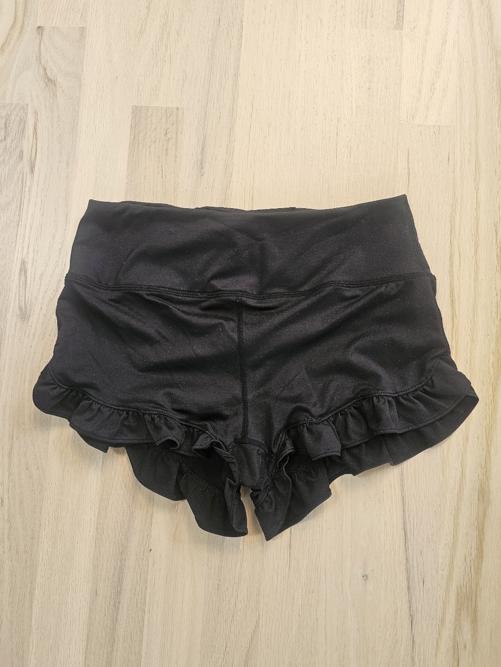 FP Movement by Free People Black Ruffle Athletic Shorts
